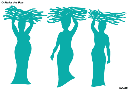 Femmes porteuses de bois (silhouettes) modèles 4 + 5 + 6