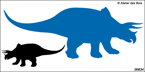 Collection Dinosaures : silhouette de Tricératops 834