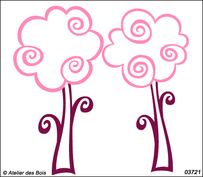 Ensemble de 2 arbres Lollipop bicolores M.3721