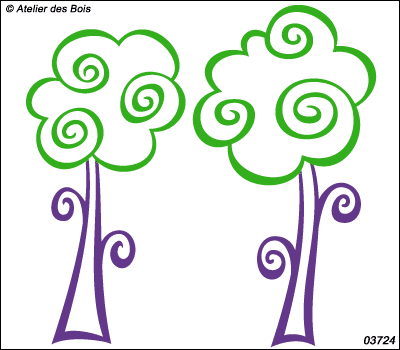Ensemble de 2 arbres Lollipop bicolores M.3724