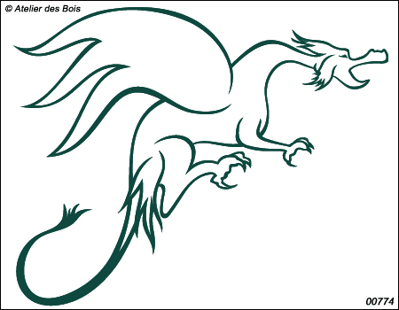 Dragon Ailé (dessin au trait) 774