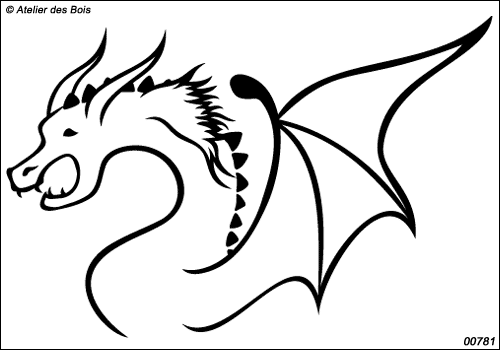 Corps de Dragon ailé (dessin au trait) 781