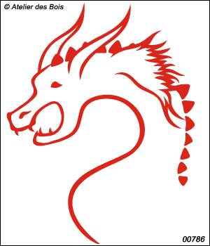 Tête de dragon (dessin au trait) 786