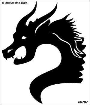 Tête de dragon (dessin plein) 787