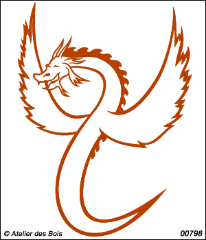 Petit Dragon Ailé (dessin au trait) 798
