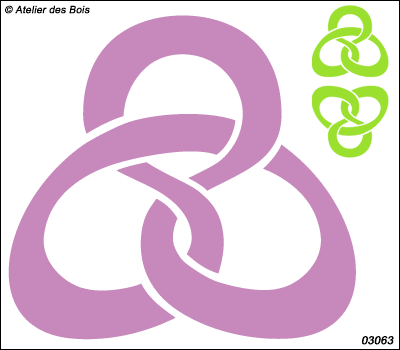 Graphisme celtique stylisé trois branches modèle 3063