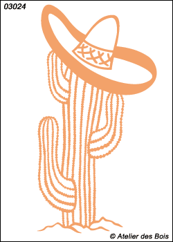 Cactus Arriba petit modèle avec sombrero 3024