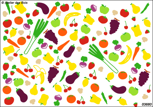 Ensemble de fruits et légumes multicolores