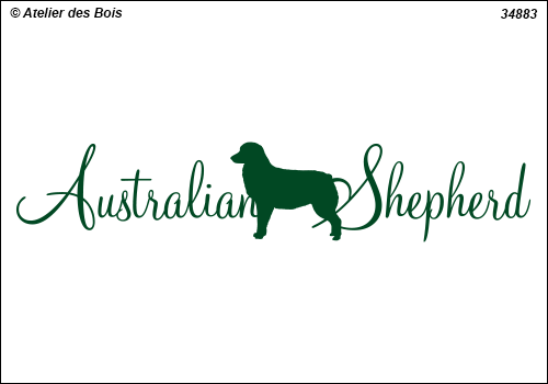 Lettrage Australian Shepherd 1 ligne 1 silhouette mod. 883