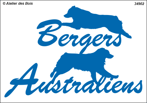 Lettrage Bergers Australiens 2 lignes 2 silhouettes mod. 902