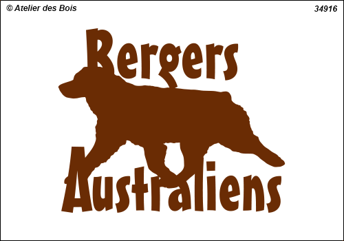 Lettrage Bergers Australiens 2 lignes 1 silhouette mod. 916