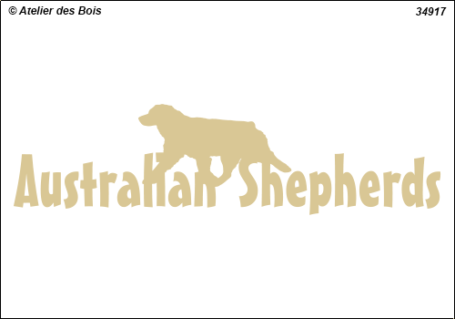 Lettrage Australian Shepherds 1 ligne 1 silhouette mod. 917