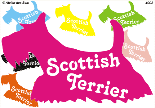 Silhouette de Scottish Terrier avec lettrage (trapèze)