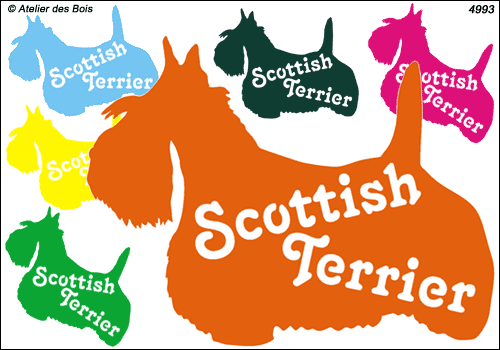Silhouette de Scottish Terrier avec lettrage (arrondie)