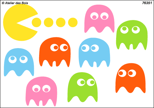 Pacman Jaune + 8 fantômes