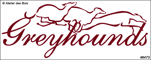 Lettrage Greyhounds avec 3 silhouettes graphiques M473