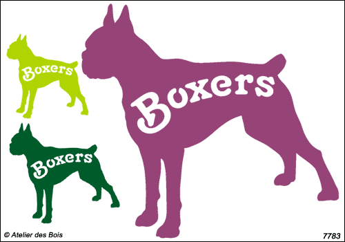 Silhouette de Boxer avec lettrage (Tête à gauche)