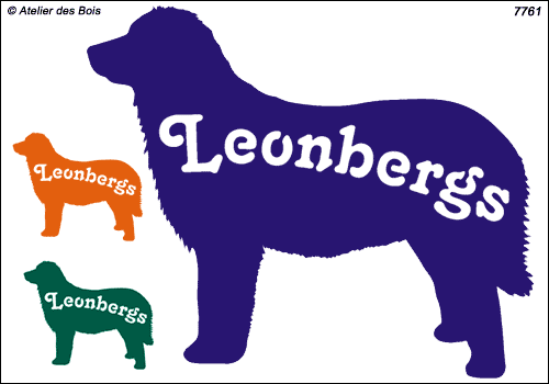 Silhouette de Leonberg avec lettrage en découpe (tête à gauche)