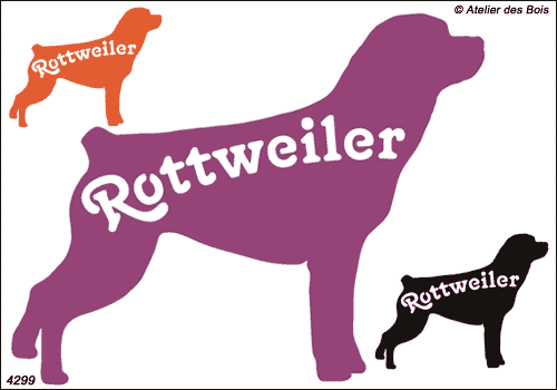 Silhouette de Rottweiler avec lettrage (Tête à droite)