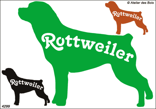 Silhouette de Rottweiler avec lettrage (Tête à gauche)