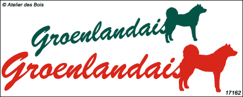 Lettrage Script Groenlandais avec silhouette à droite