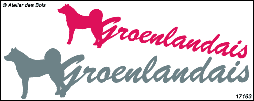Lettrage Script Groenlandais avec silhouette à gauche