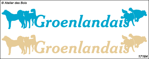 Lettrage Groenlandais avec quatre silhouettes