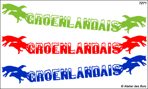 Lettrage Groenlandais neige avec silhouettes droite et gauche
