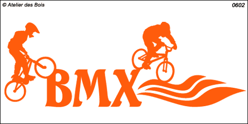 Lettrage BMX avec deux silhouettes M6021